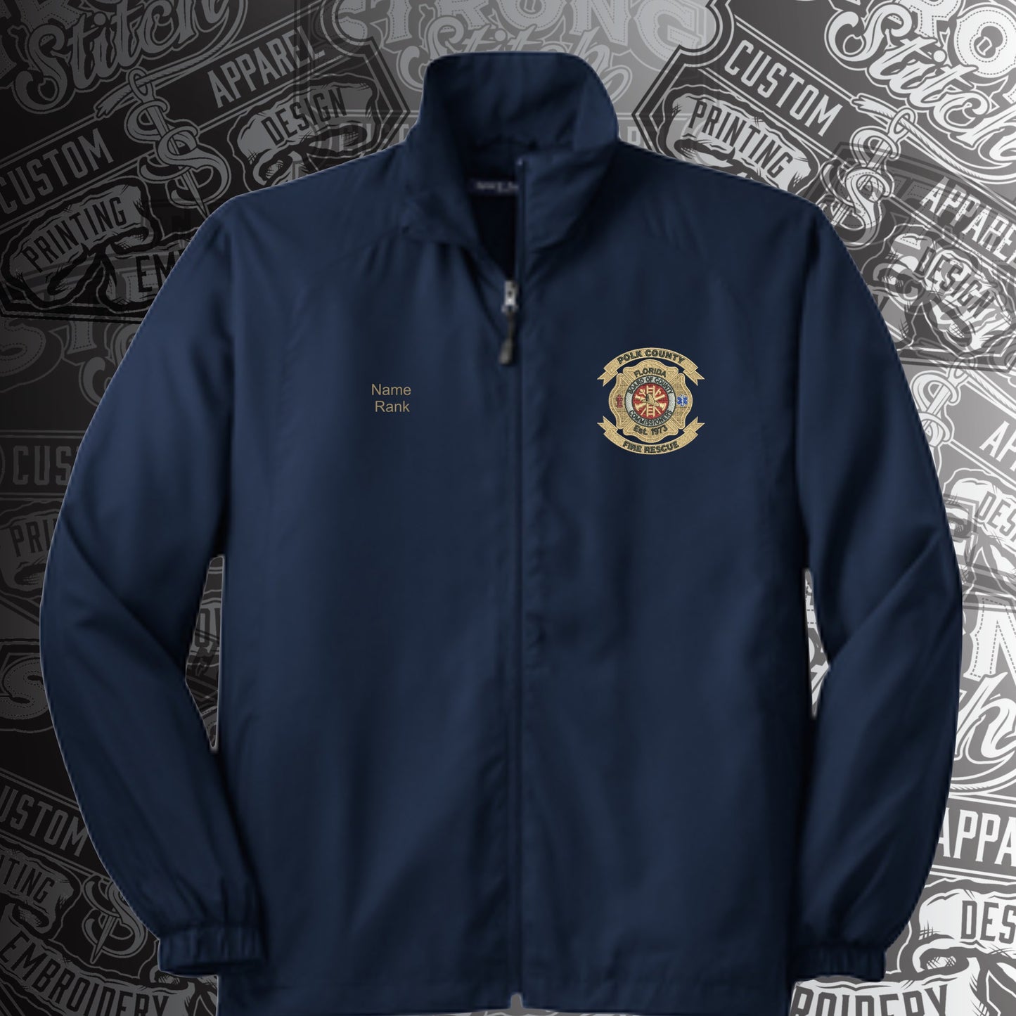 JST70 Navy Sport Tek Full Zip Wind Breaker