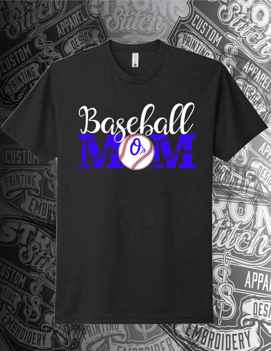 Cotton/Poly Blend Baseball Mom Short Sleeve T Shirt