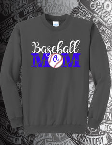 Baseball Mom Core Fleece Crewneck Sweatshirt