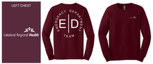 Load image into Gallery viewer, Black/Maroon Long Sleeve T Shirt w/ ED Team