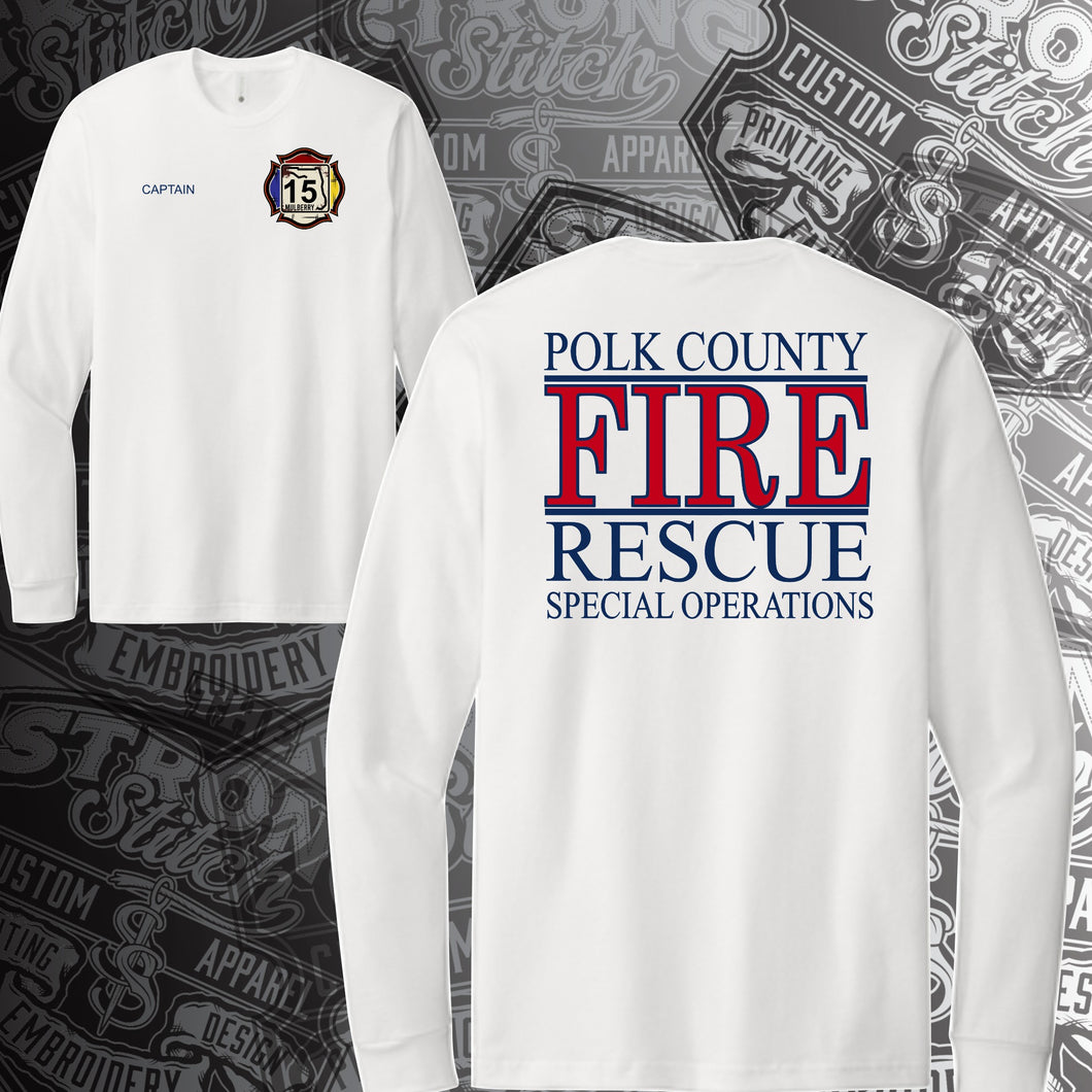 Station 15 Long Sleeve White T-Shirt