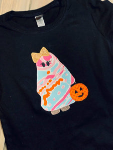 Girls Halloween Embroidered Shirt