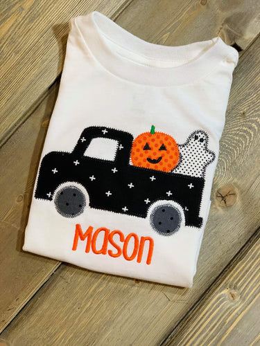 Boys Halloween Embroidered Shirt