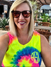 Load image into Gallery viewer, Tie Dye tank with monogram